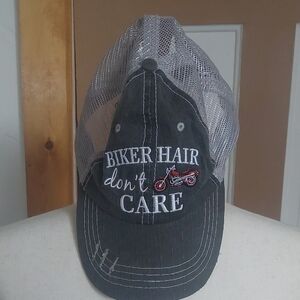 Gray Trucker Hat with Embroidered Design